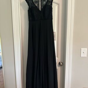 Morilee Black Lace Maxi Dress